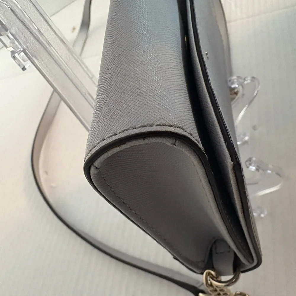 KATE SPADE grey crossbody with removable strap clutch - Picture 9 of 14